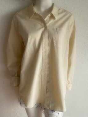 Wilfred Free Boyfriend Cotton Button Down Shirt Medium